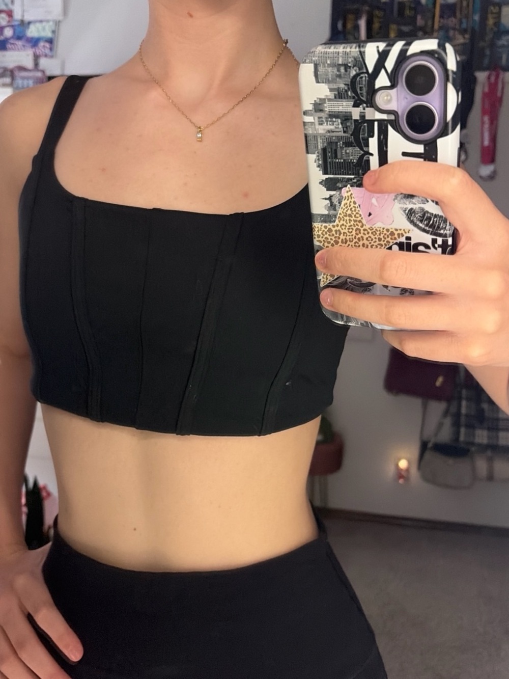 black corset like sports bra Jo and Jax
